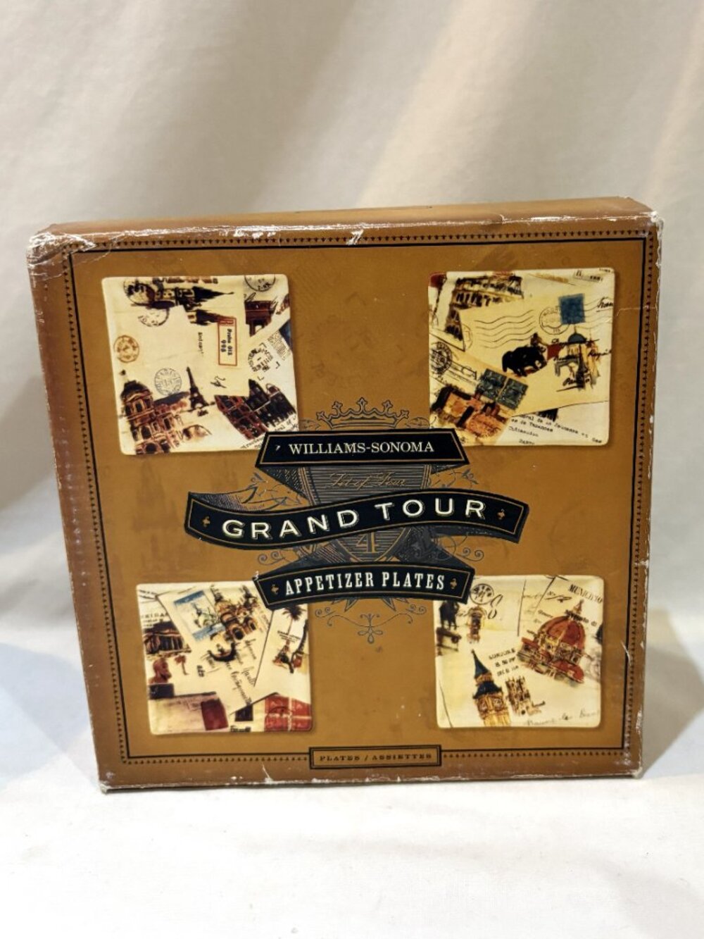 Williams Sonoma Grand Tour Marc Lacaze Square Appetizer Plates Set of 4